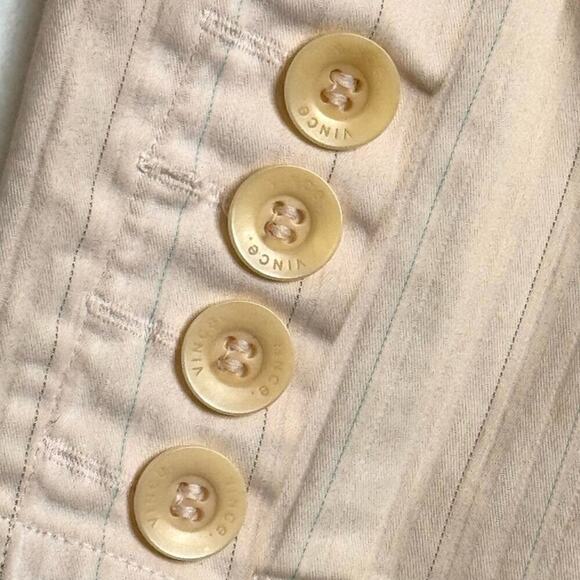 VINCE 8 Light Pink Blush Button-Front Pinstriped Blazer Jacket Pockets - Picture 6 of 13